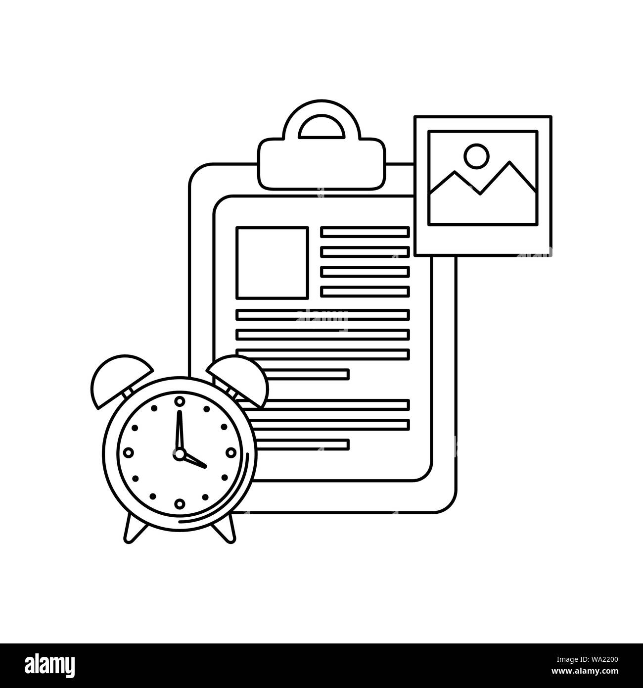 alarm clock with checklist icon Stock Vector Image & Art - Alamy