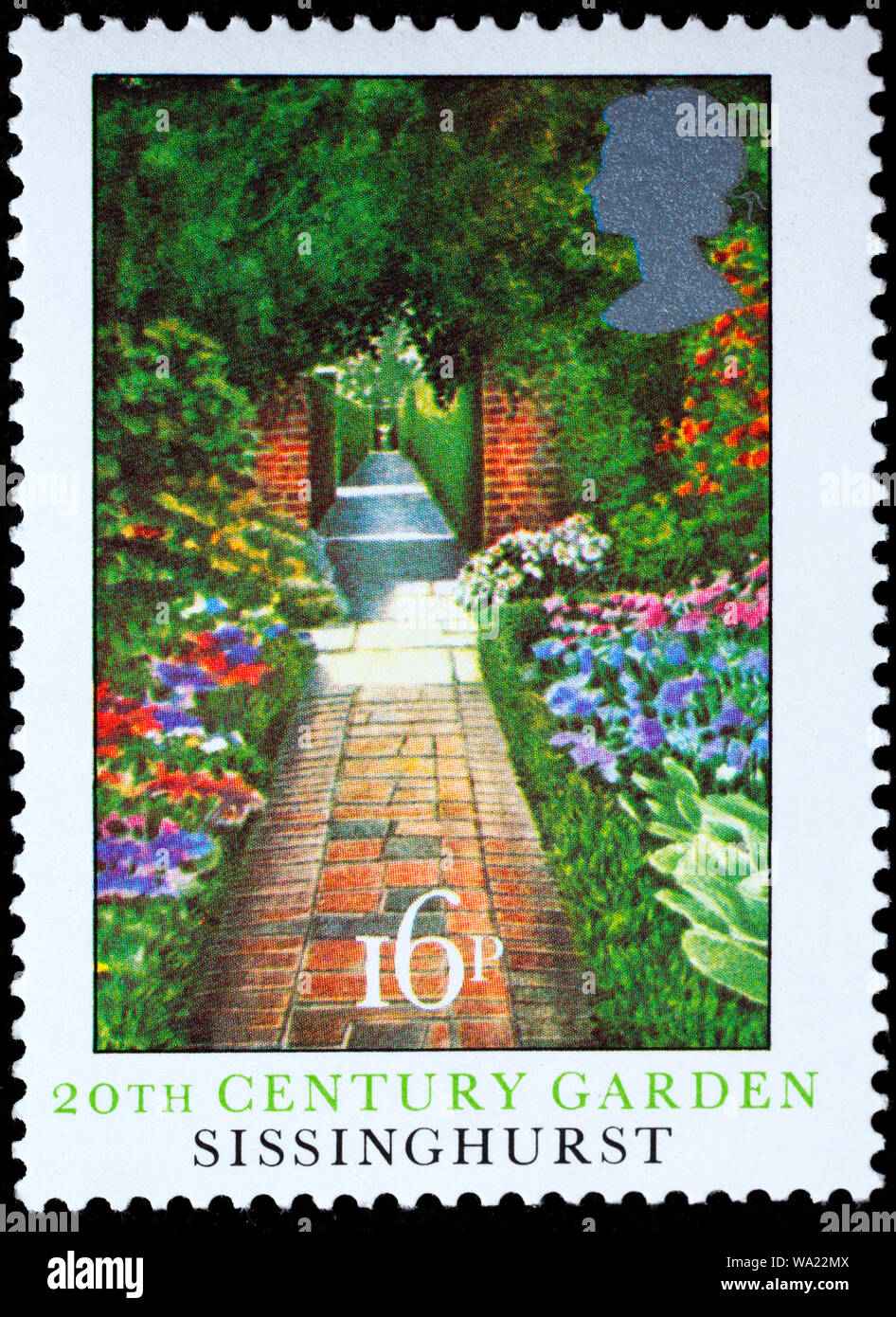 Sissinghurst Castle Garden, postage stamp, UK, 1983 Stock Photo