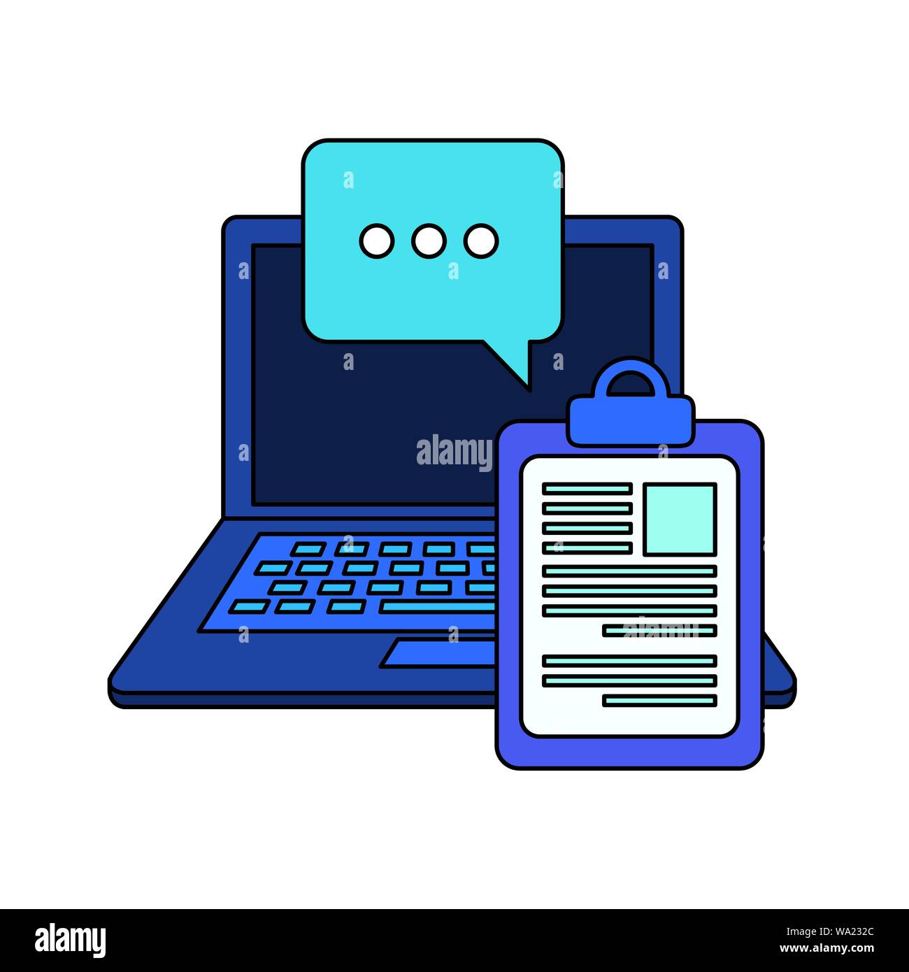 checklist clipboard with laptop computer Stock Vector Image & Art - Alamy