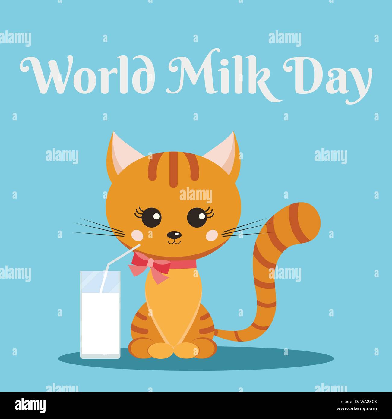 Beautiful background banner design for World milk day Stock Vector