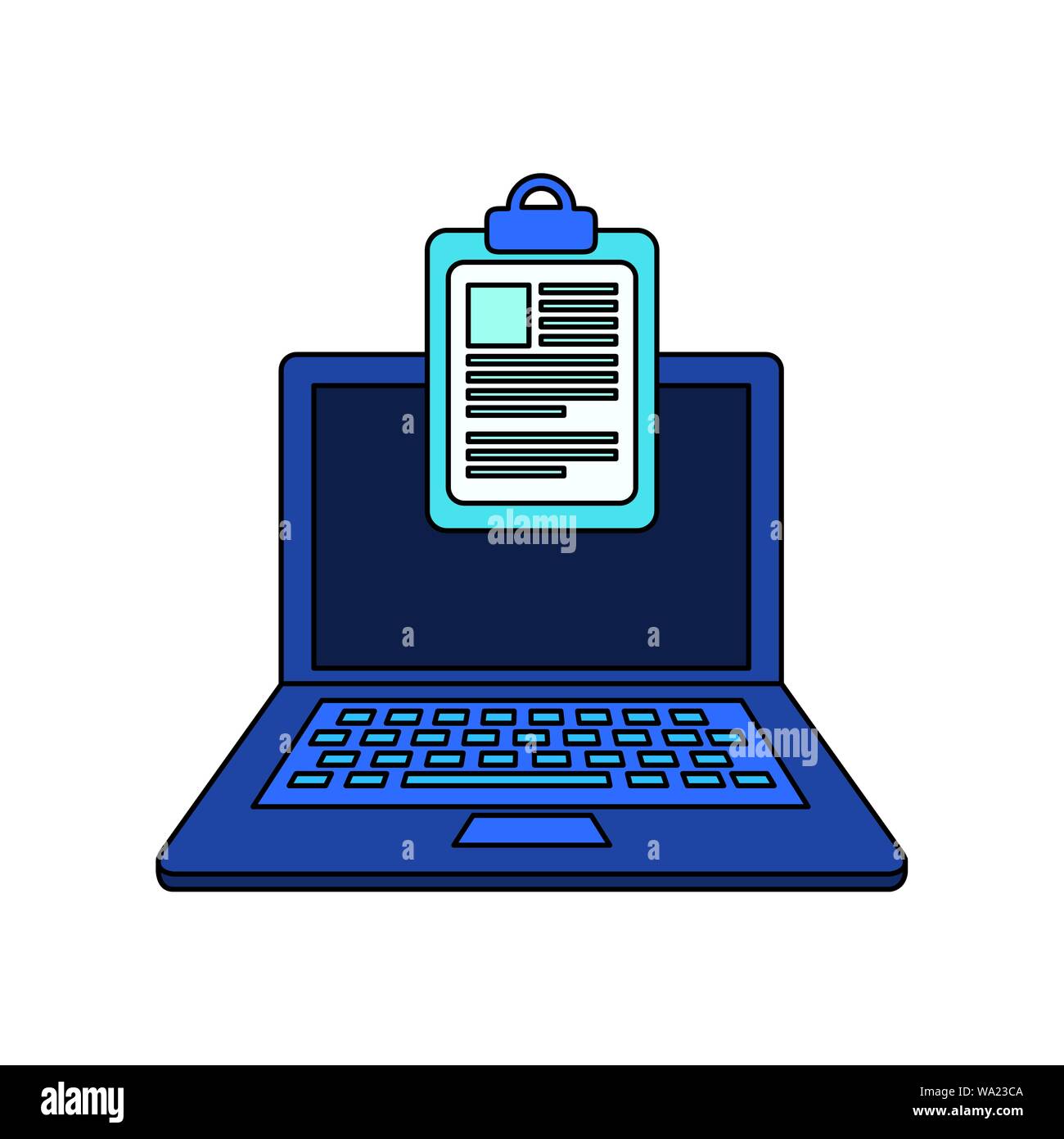 checklist clipboard with laptop computer Stock Vector Image & Art - Alamy