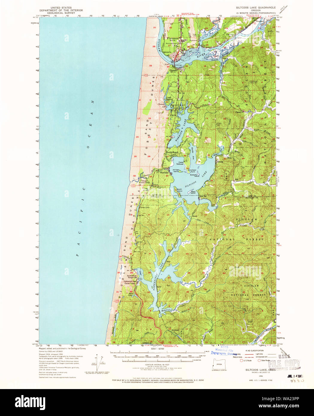 Map of siltcoos oregon hires stock photography and images Alamy
