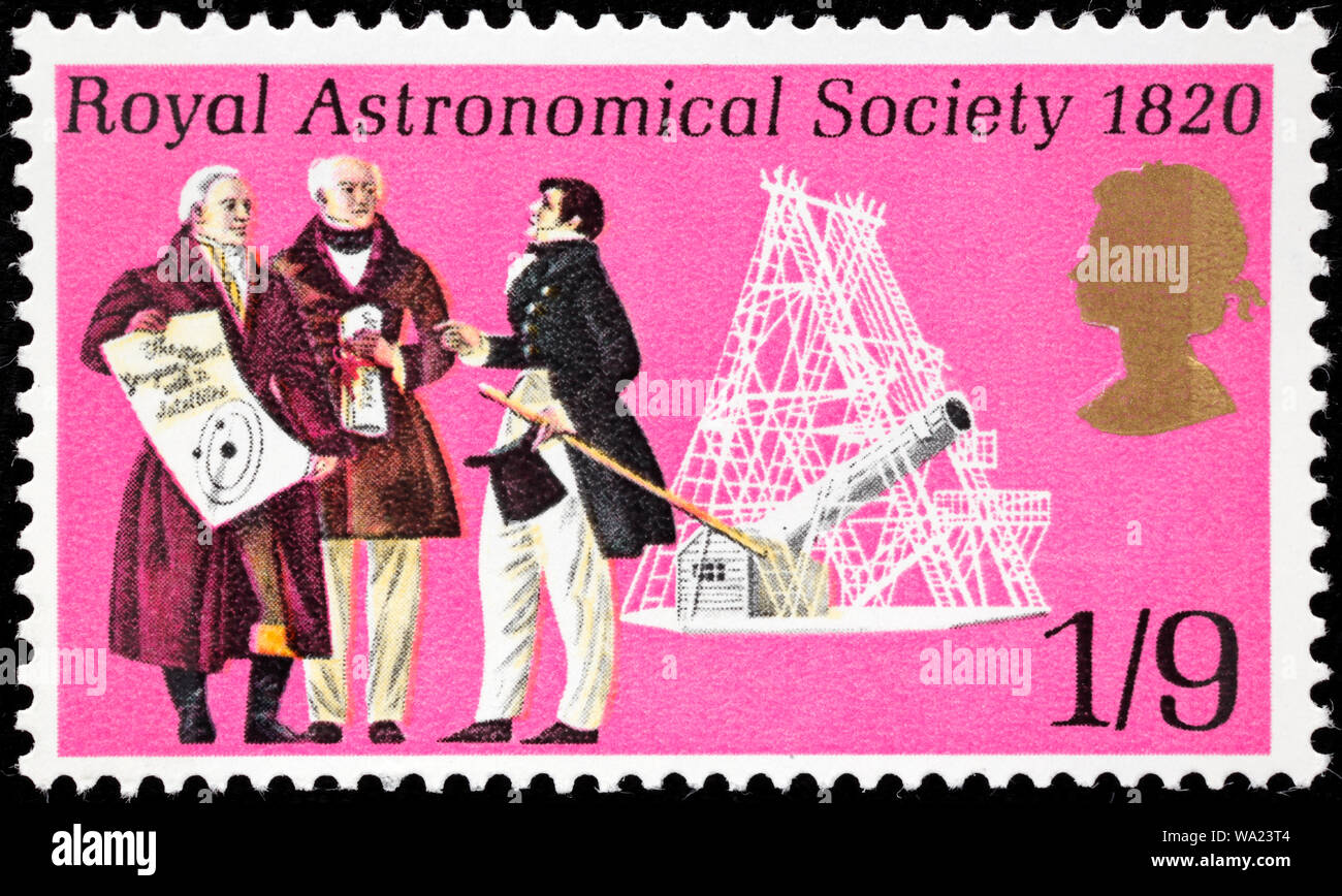 Royal Astronomical Society, postage stamp, UK, 1970 Stock Photo