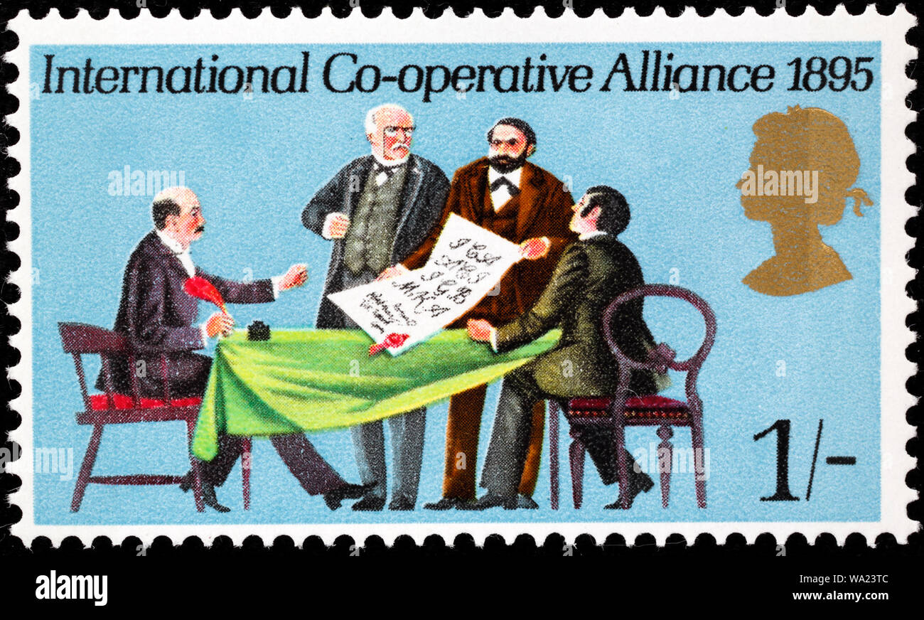 International Cooperative Alliance, 1895, postage stamp, UK, 1970 Stock Photo