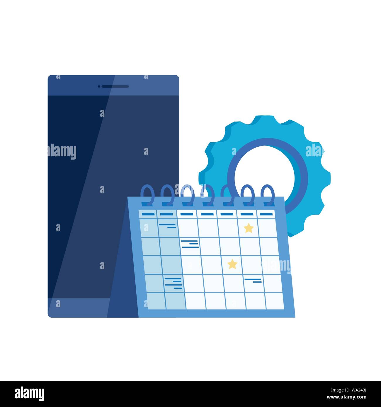 smartphone device with calendar reminder Stock Vector Image & Art - Alamy