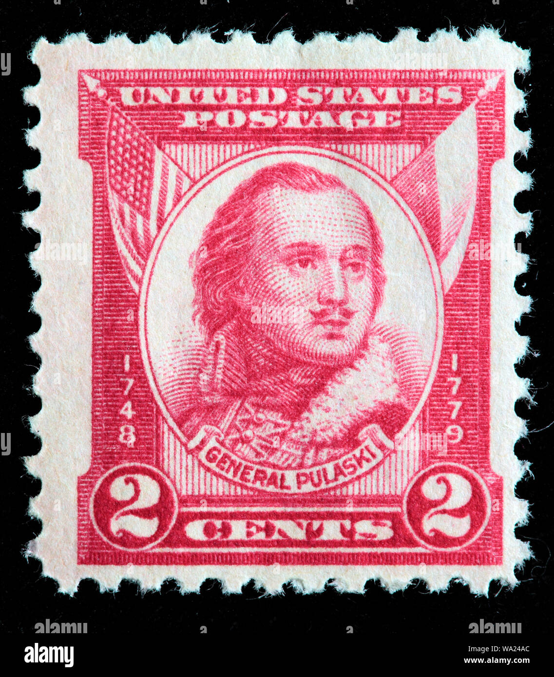 1747-1779 18 x 24 Npolish Soldier In American Revolutionary War Colored Engraving 19Th Century Poster Print by Casimir Pulaski