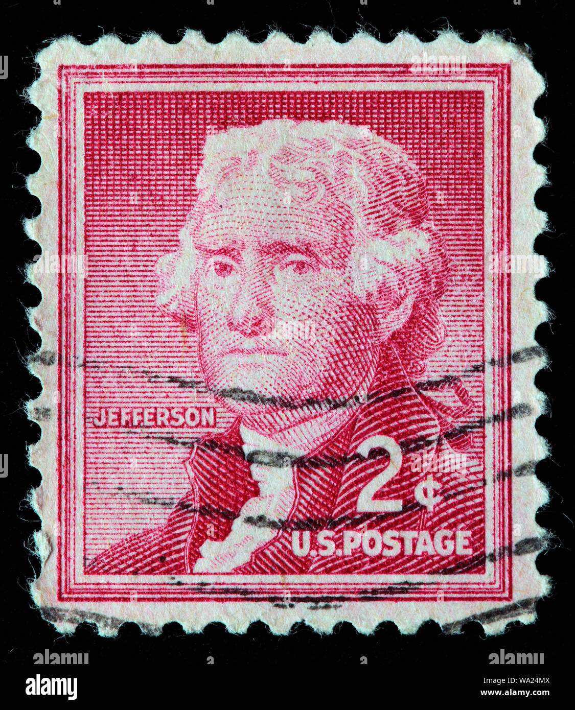 Thomas Jefferson (1743-1826), President of USA, postage stamp, USA, 1954 Stock Photo