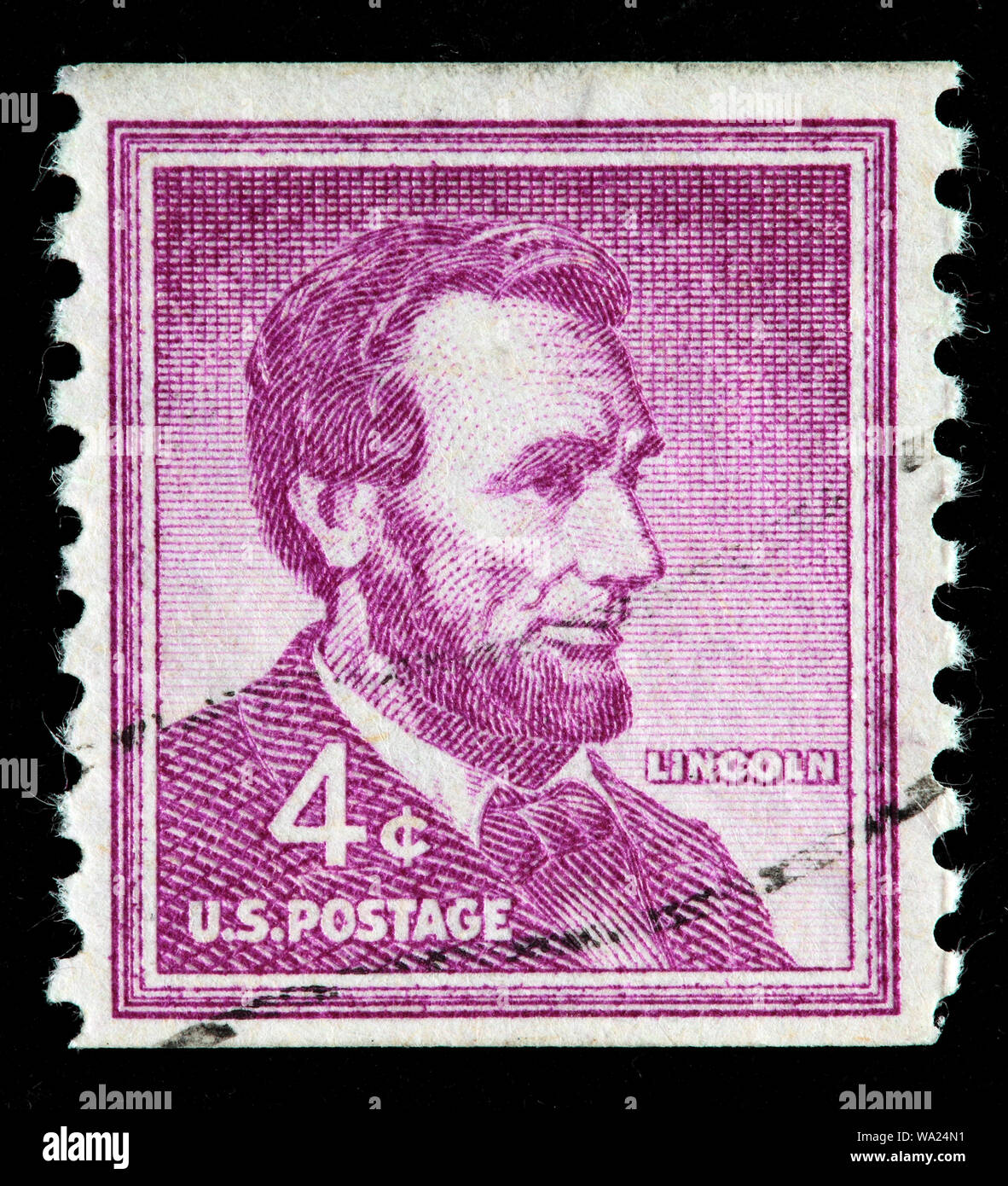 Abraham Lincoln (1809-1865), President of USA, postage stamp, USA, 1954 Stock Photo