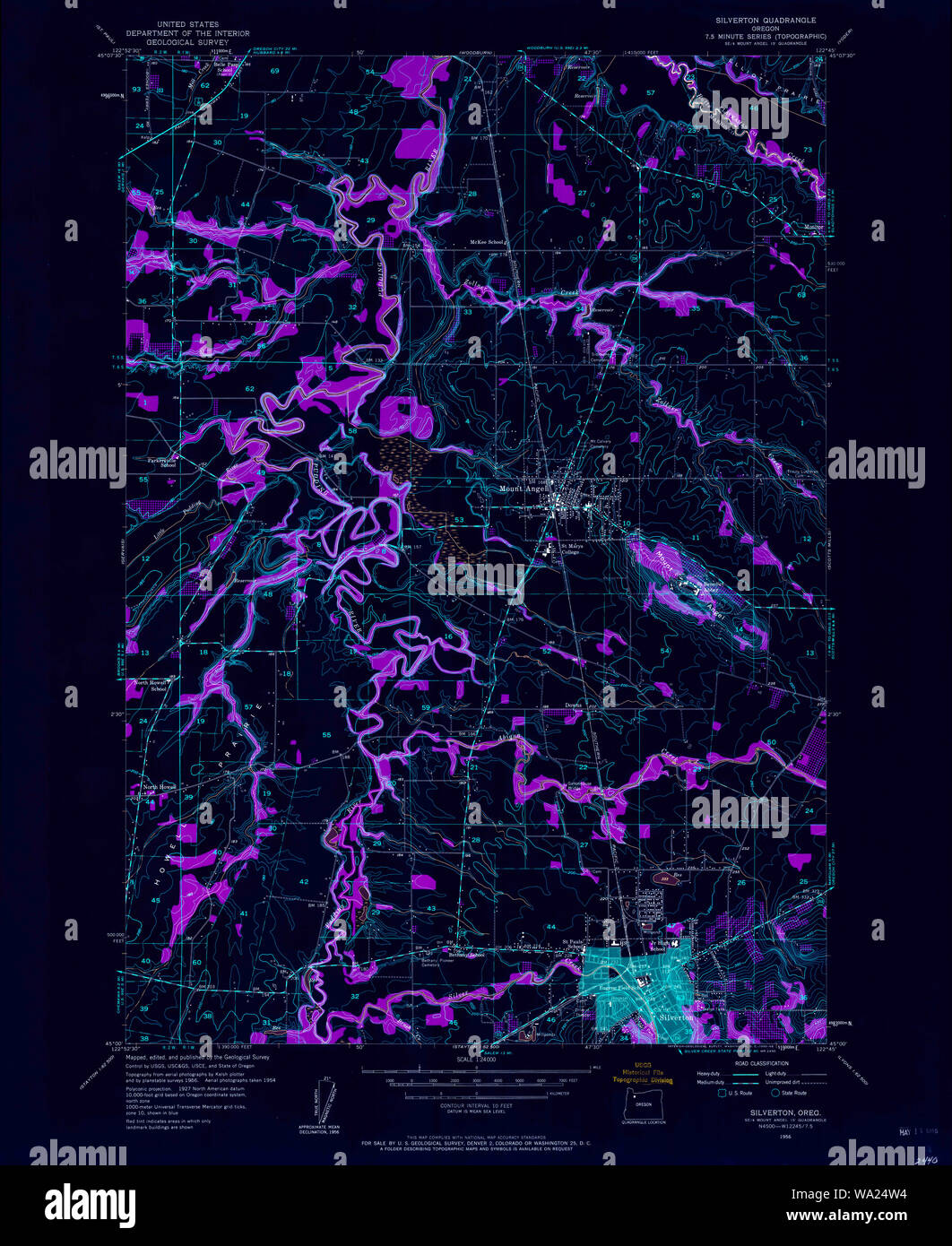 Silverton oregon map hires stock photography and images Alamy