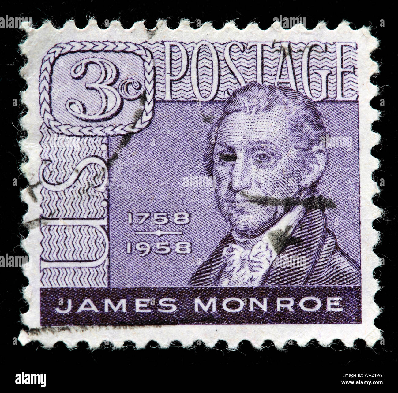 James Monroe (1758-1831), President of USA, postage stamp, USA, 1958 Stock Photo