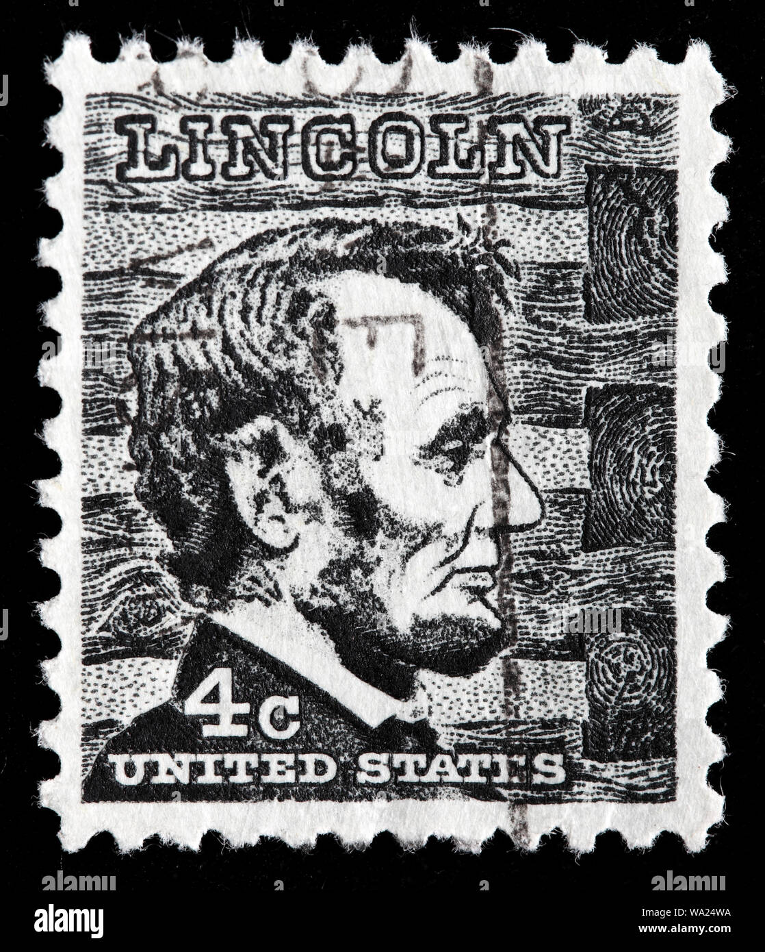 Abraham Lincoln (1809-1865), President of USA, postage stamp, USA, 1965 Stock Photo