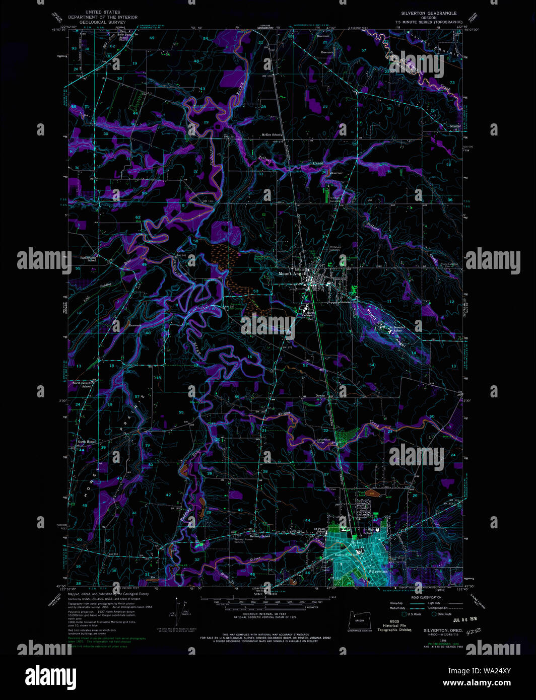 Map of silverton oregon hi-res stock photography and images - Alamy