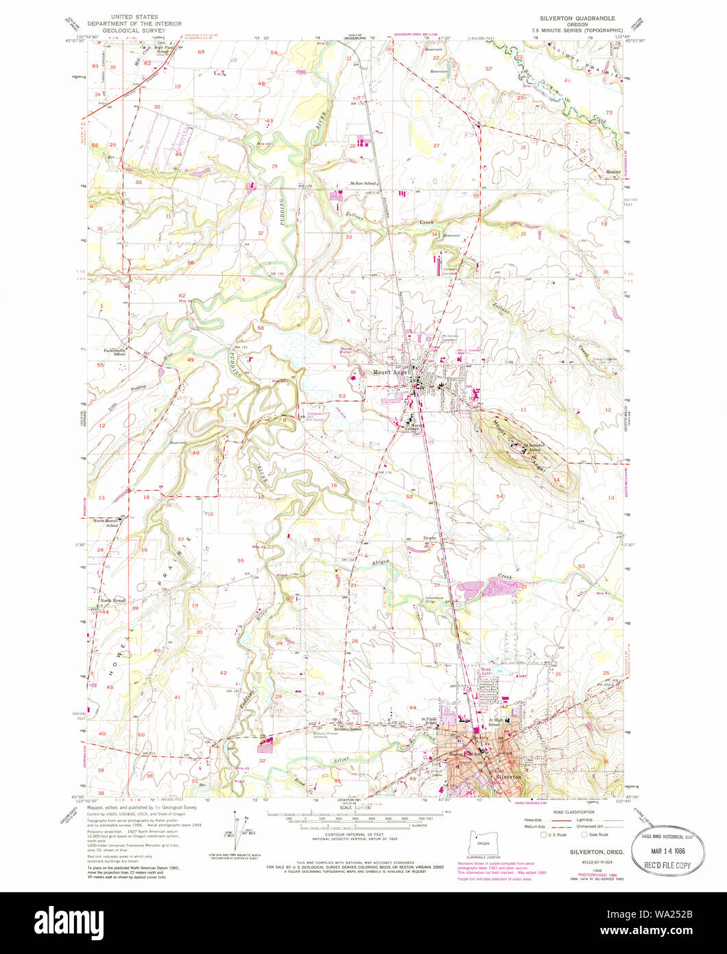 Map of silverton oregon Cut Out Stock Images & Pictures - Alamy