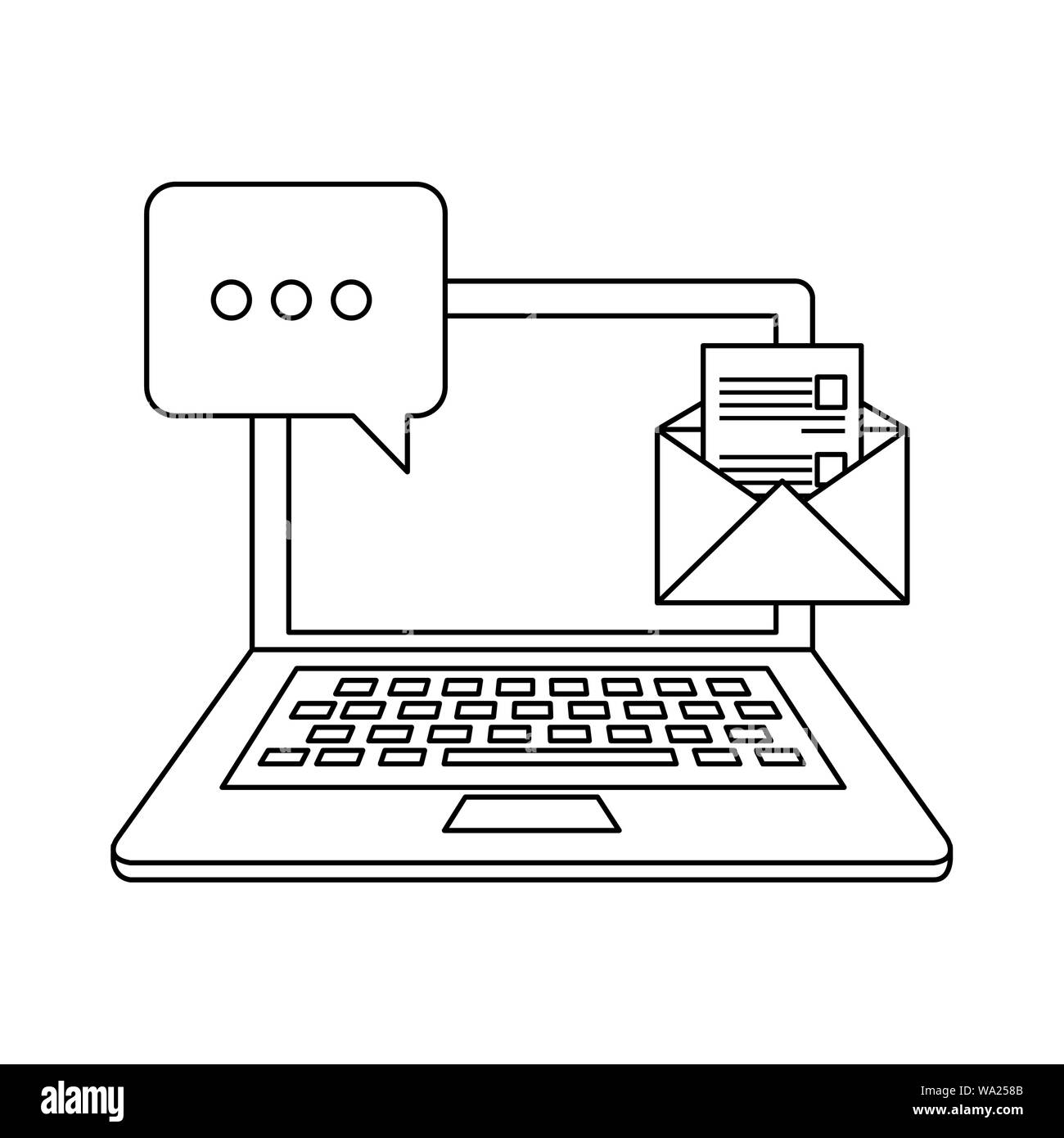Sending email computer screen Cut Out Stock Images & Pictures - Alamy