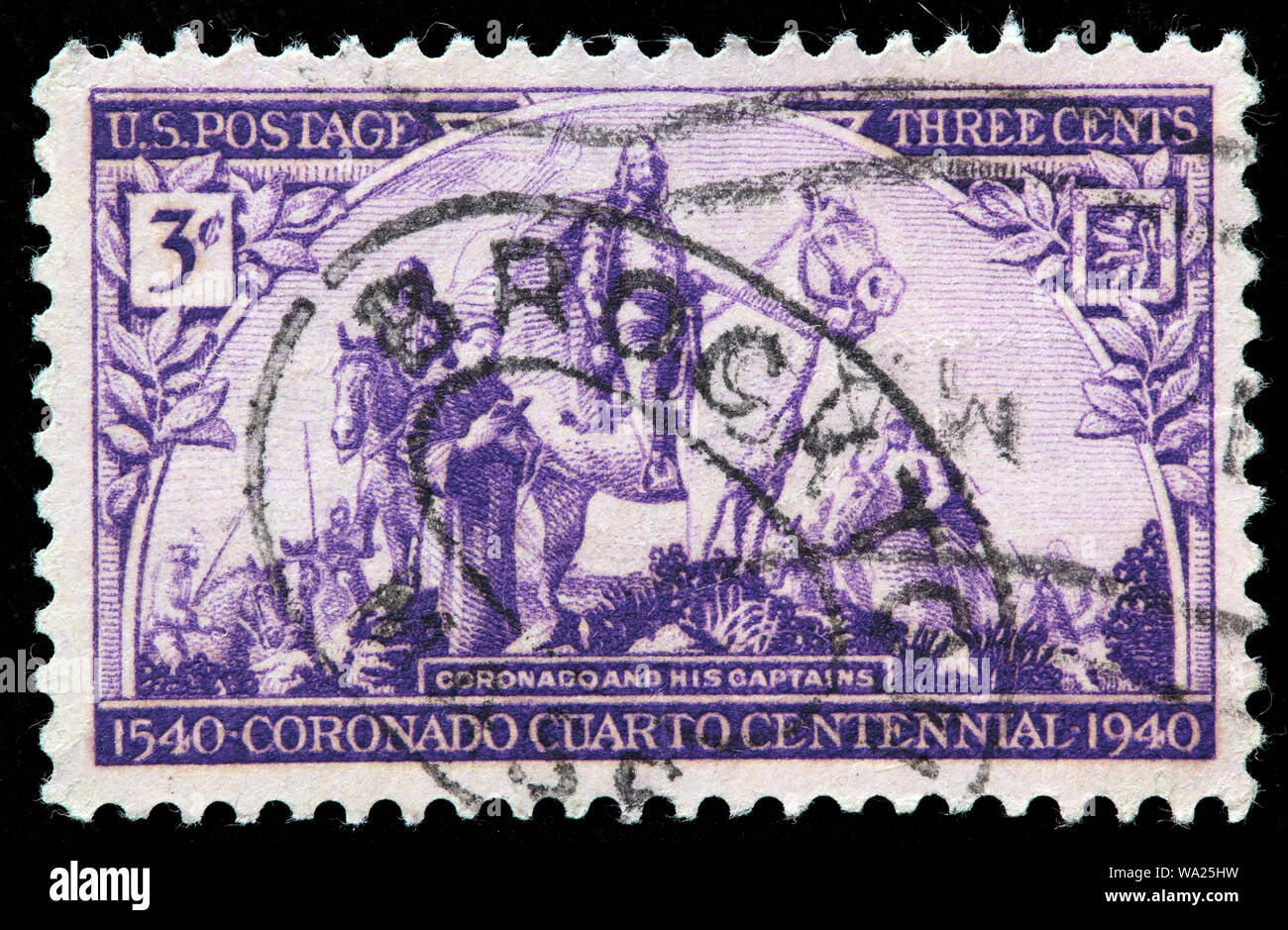 Coronado and His Captains, postage stamp, USA, 1940 Stock Photo