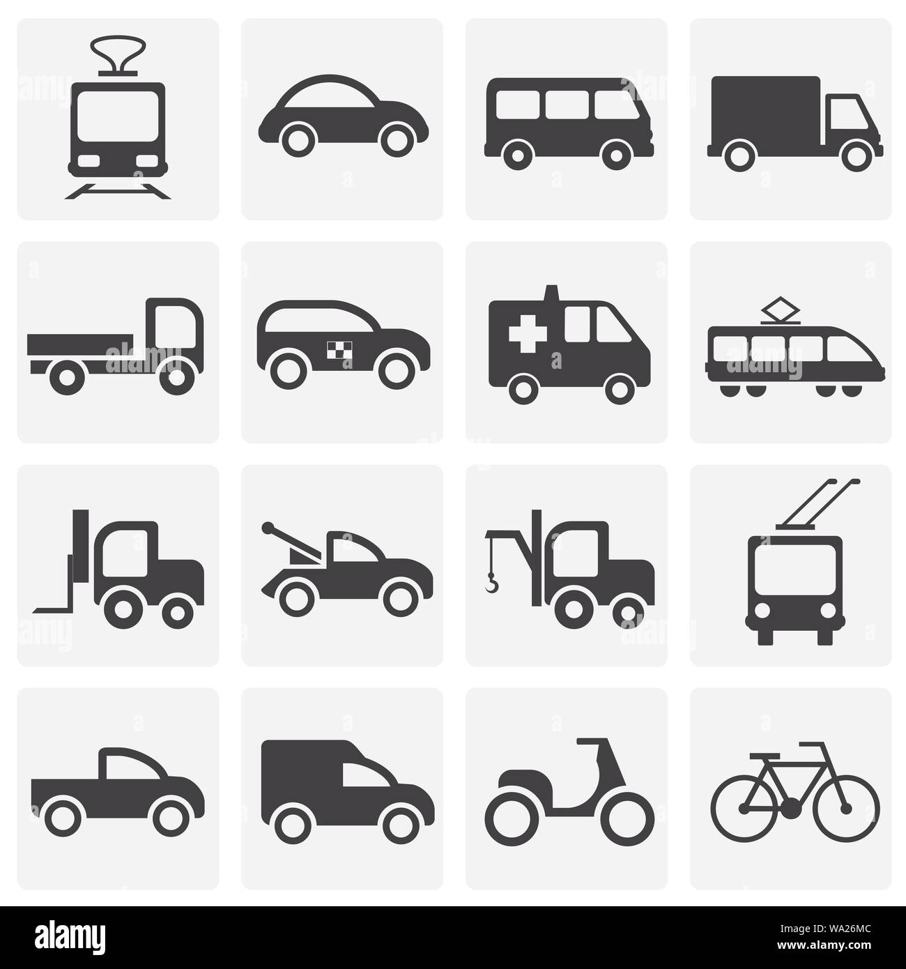 Transportation related icons set on background for graphic and web ...