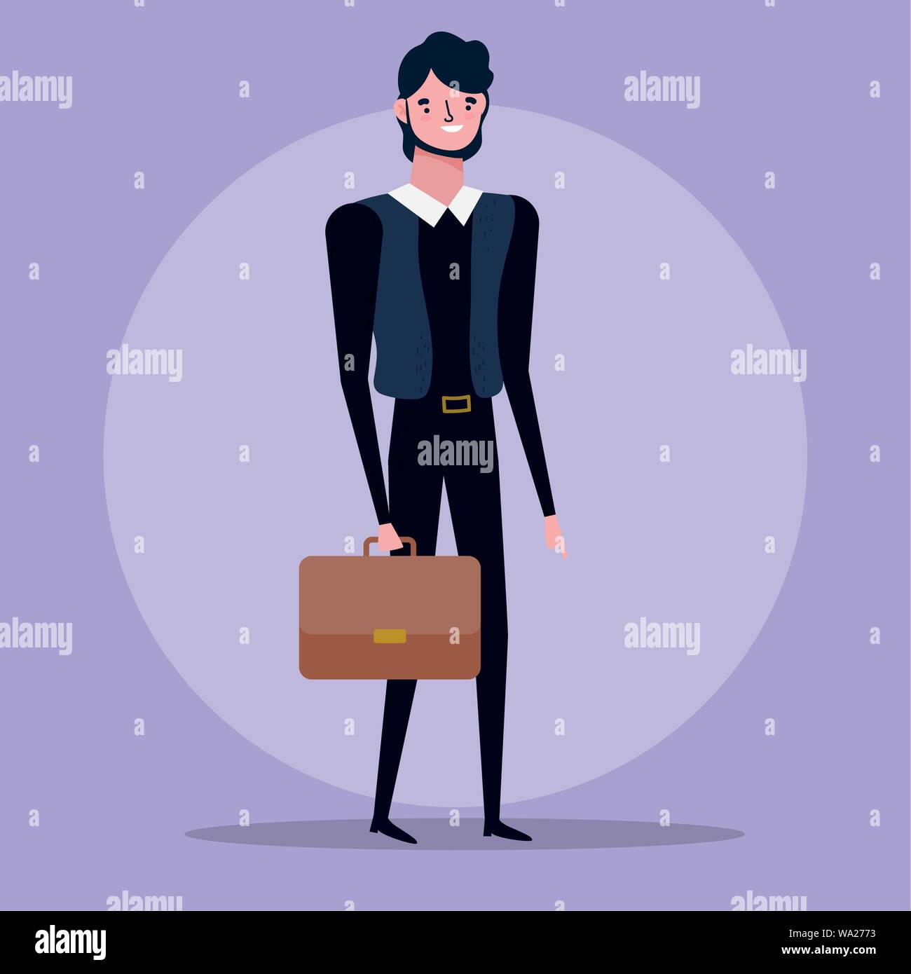 businessman with briefcase character business vector illustration Stock ...