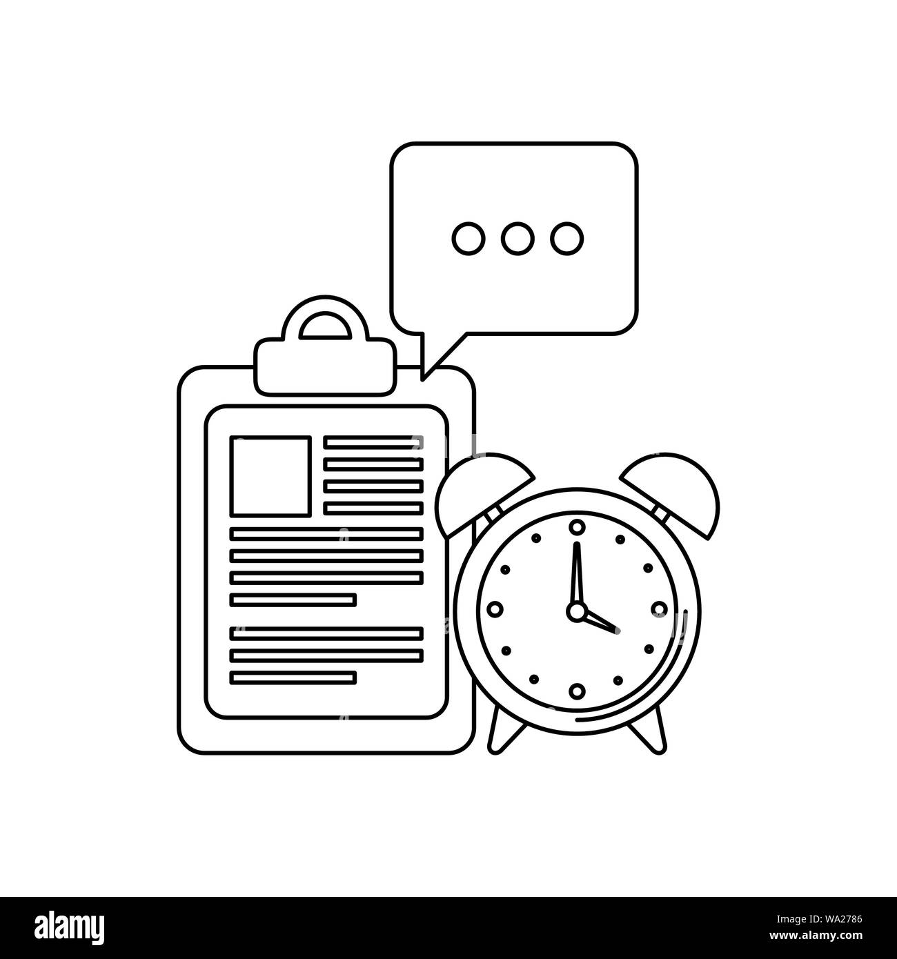 alarm clock with checklist icon Stock Vector