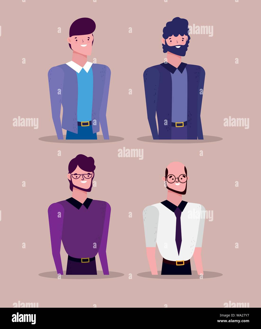 Man Group Vector group men partnership character business vector illustration Stock ...