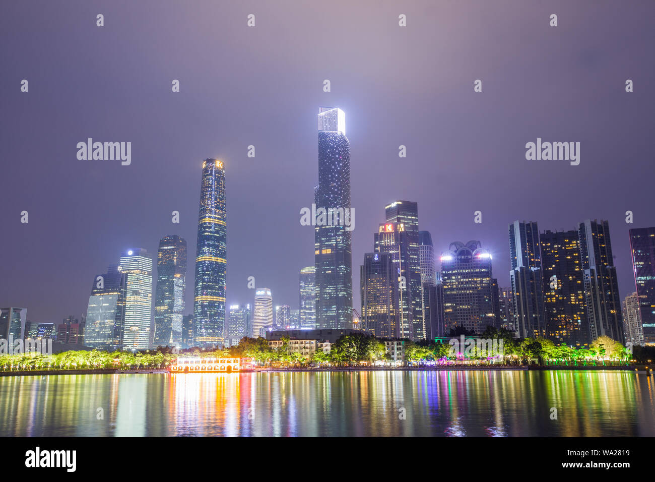 Guangzhou city at night Stock Photo Alamy