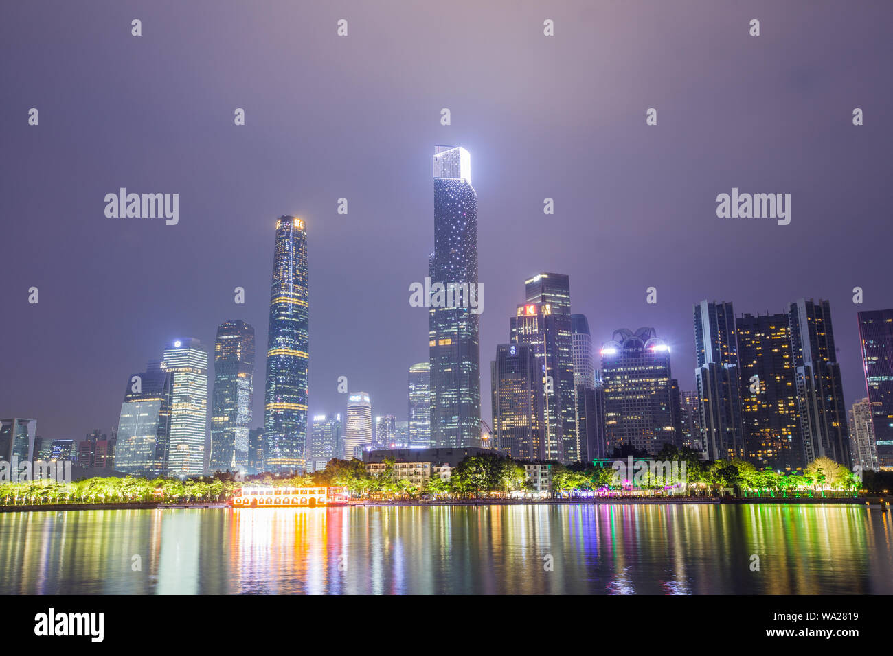 Guangzhou city at night Stock Photo - Alamy