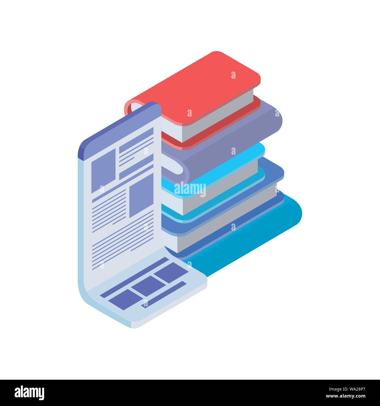stack of books on white background Stock Vector Image & Art - Alamy