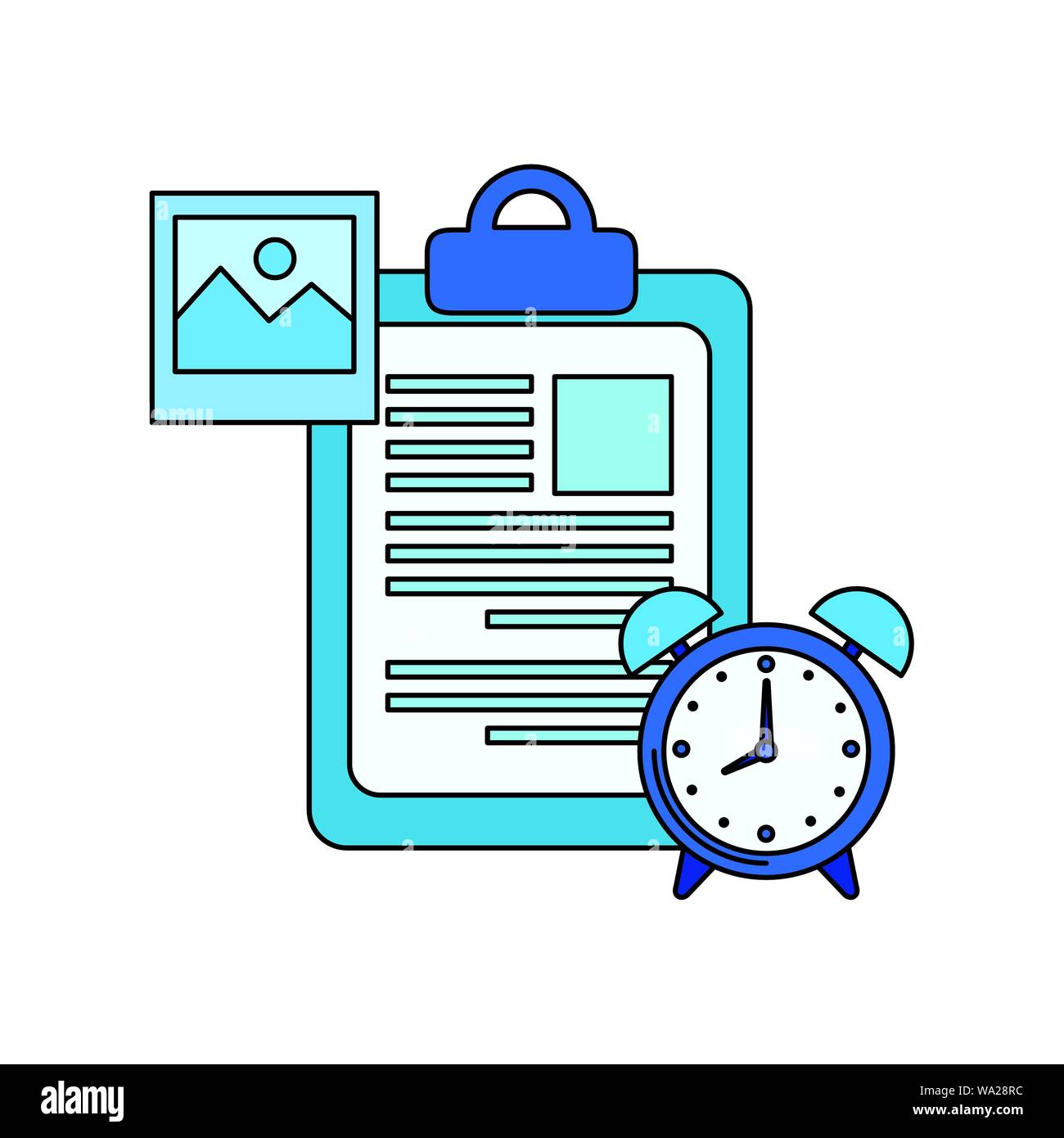 alarm clock with checklist icon Stock Vector Image & Art - Alamy