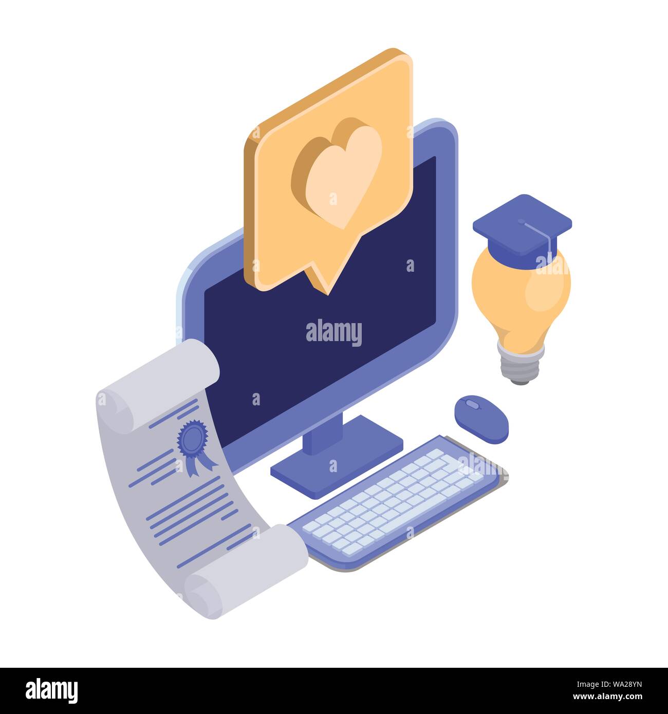 set of icons with desktop computer screen Stock Vector Image & Art - Alamy