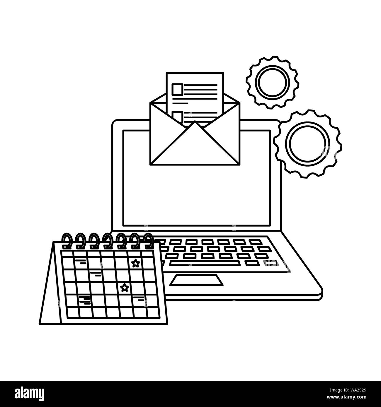 Sending email computer screen Cut Out Stock Images & Pictures - Alamy