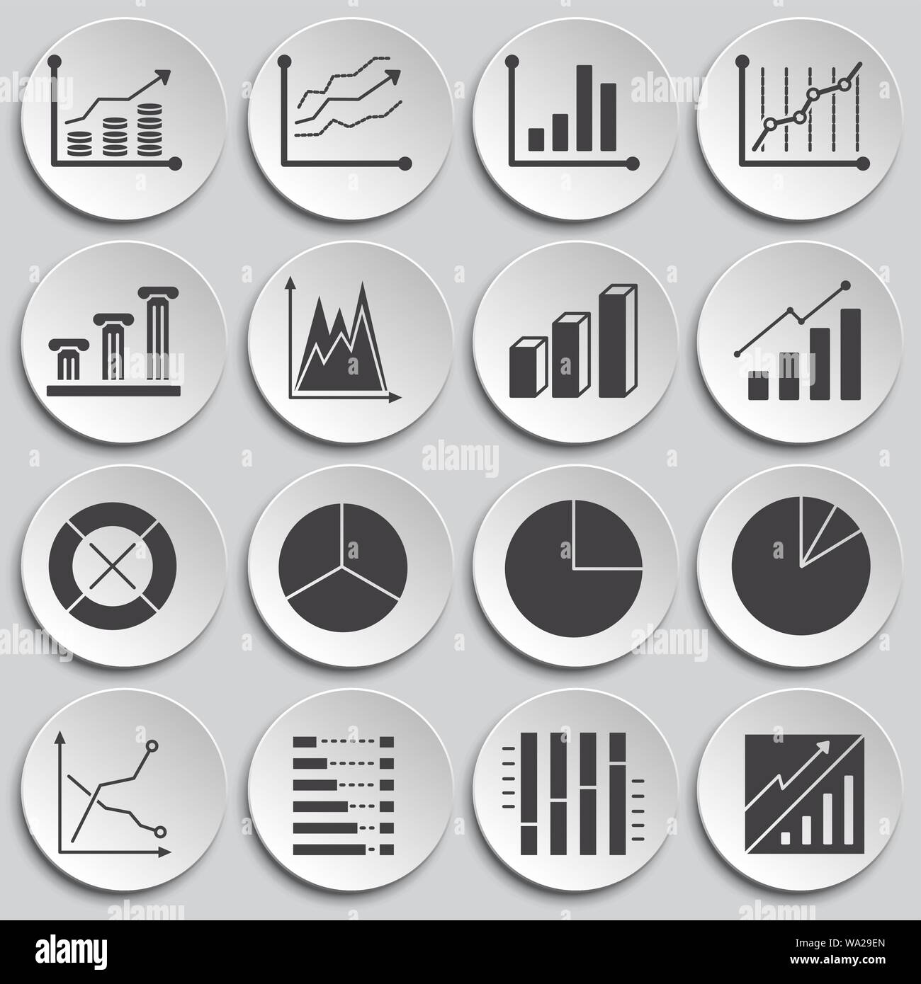 Infographics related icons set on background for graphic and web design ...