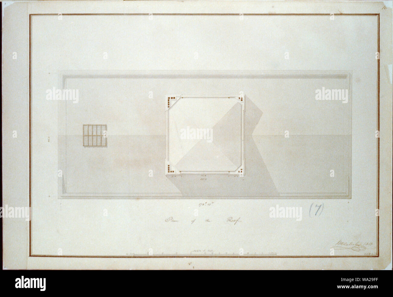 Bank building (2nd Bank of the United States), Philadelphia, Pennsylvania. Roof plan Stock Photo