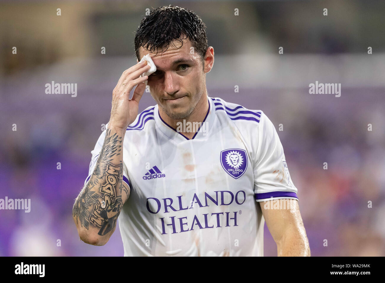Orlando Florida U S A 14th Aug 19 Orlando City Defender Kyle Smith 24 Walks Off An Injury