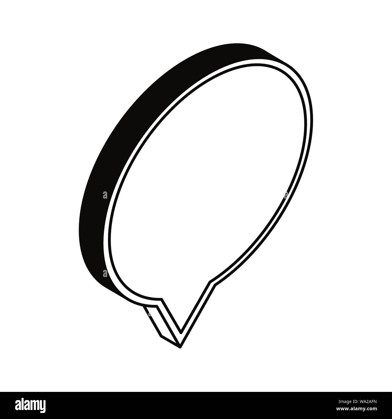 silhouette of speech bubble on white background Stock Vector Image ...