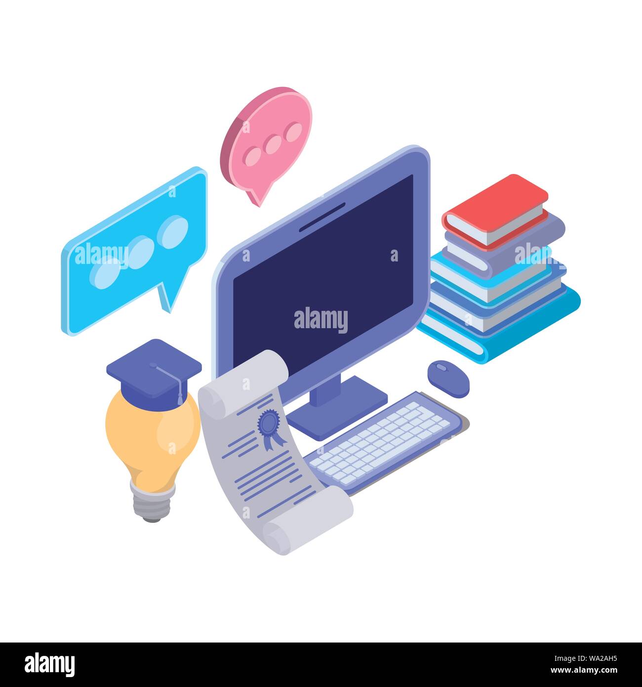 set of icons with desktop computer screen Stock Vector Image & Art - Alamy