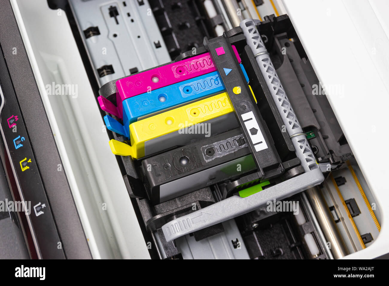 Printer Inject Ink the color printer inkjet cartridge of the printer inject Stock Photo ...