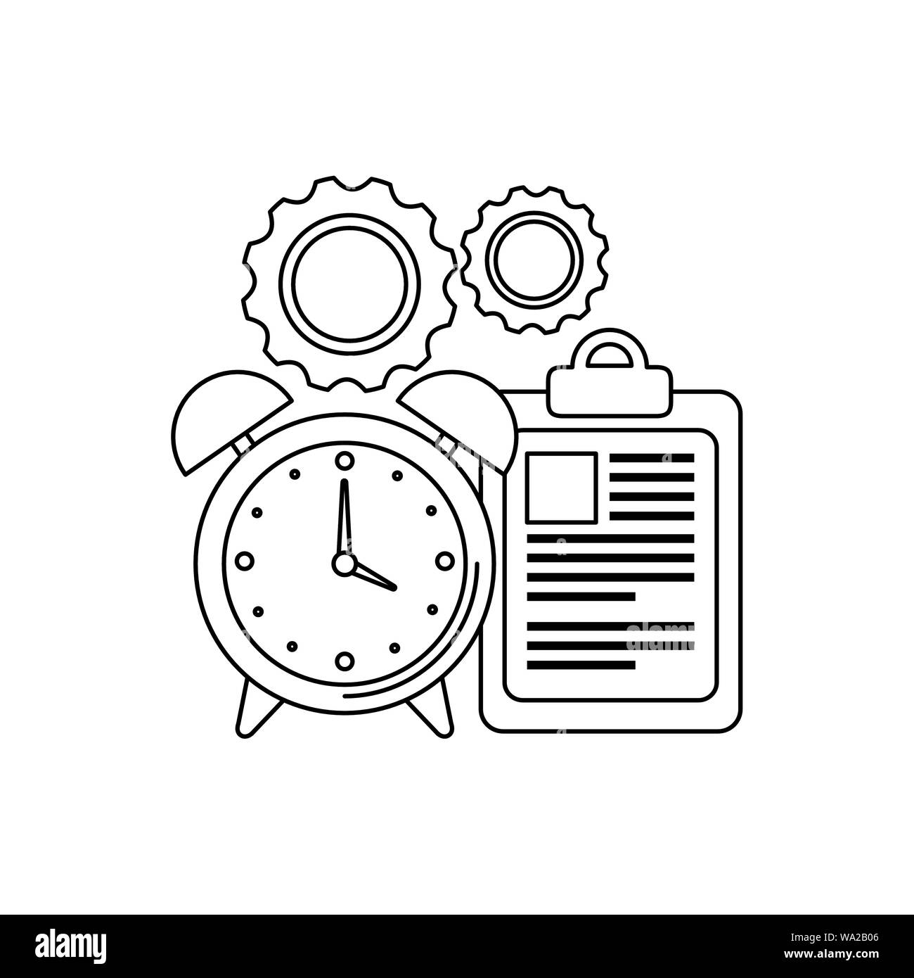 alarm clock with checklist icon Stock Vector Image & Art - Alamy