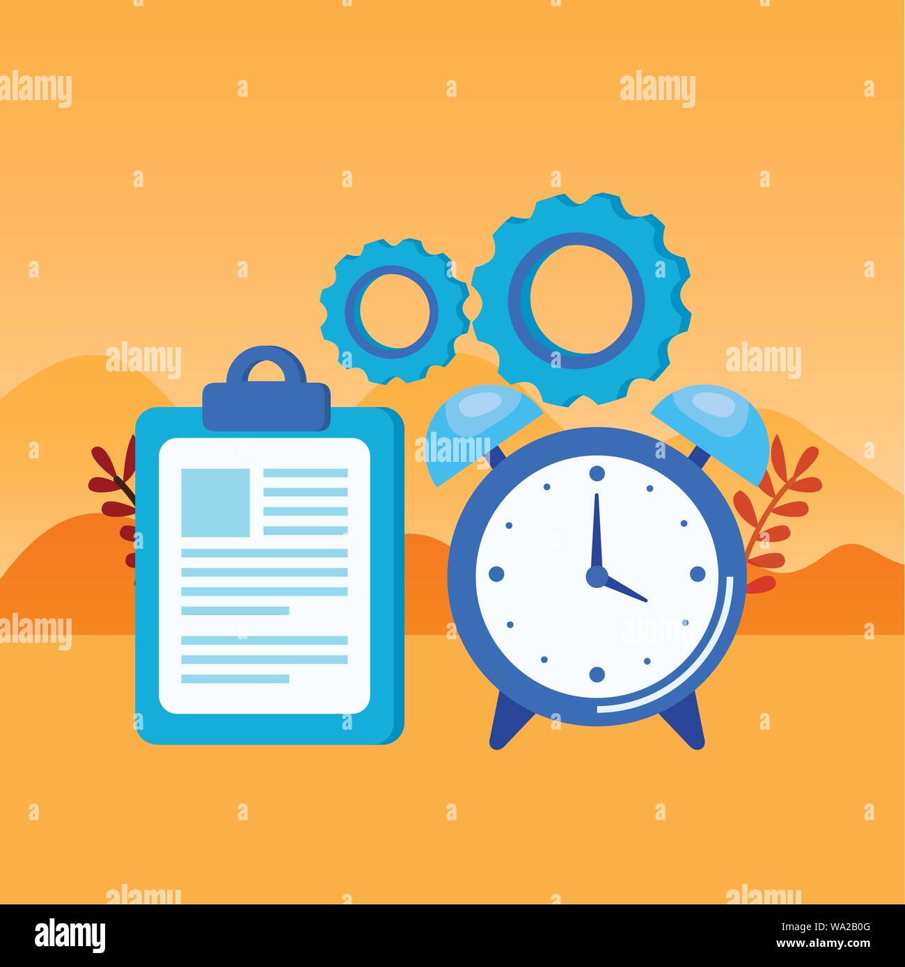 alarm clock with checklist icon Stock Vector Image & Art - Alamy