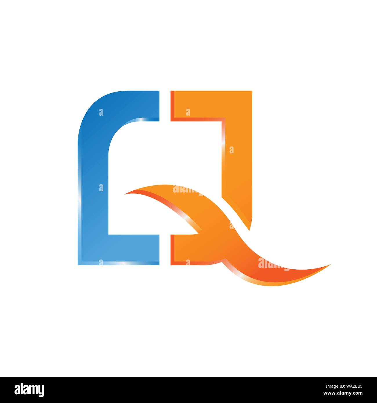 Q letter logo design vector illustration template, Technology logo vector, creative Letter Q letter logo Stock Vector