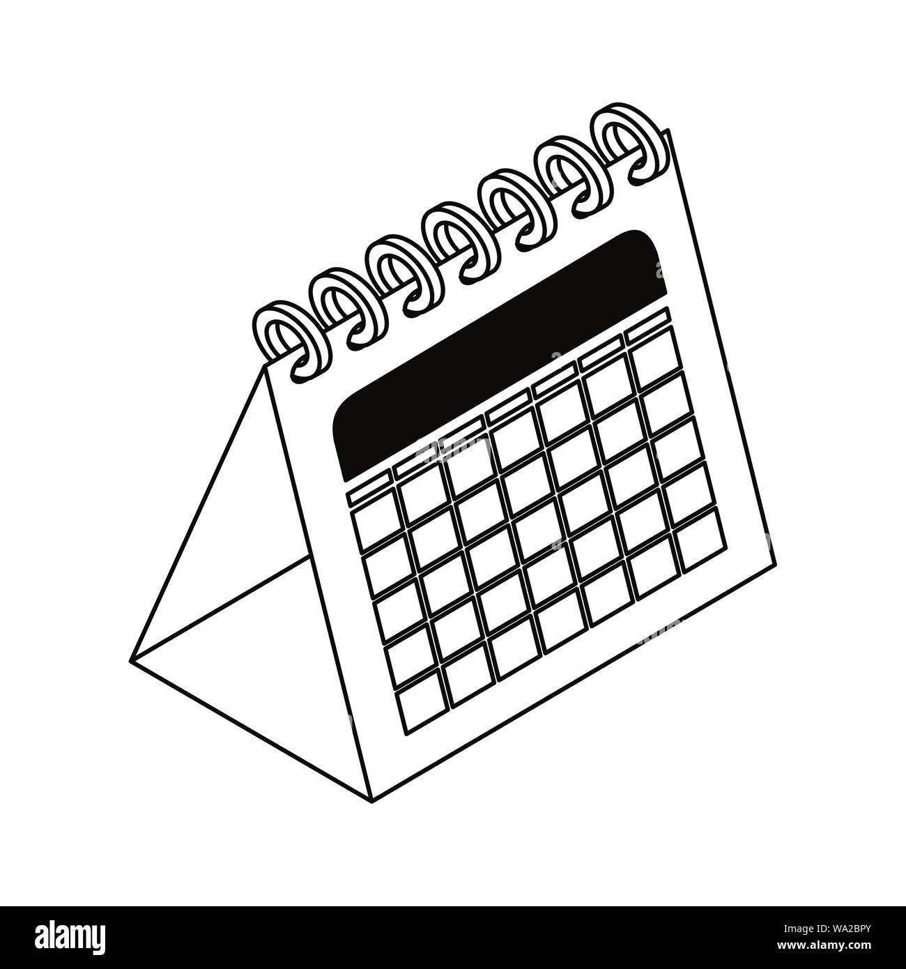 silhouette of calendar reminder on white background Stock Vector Image