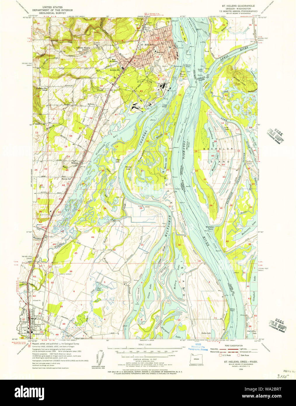 Map of st helens oregon hi-res stock photography and images - Alamy