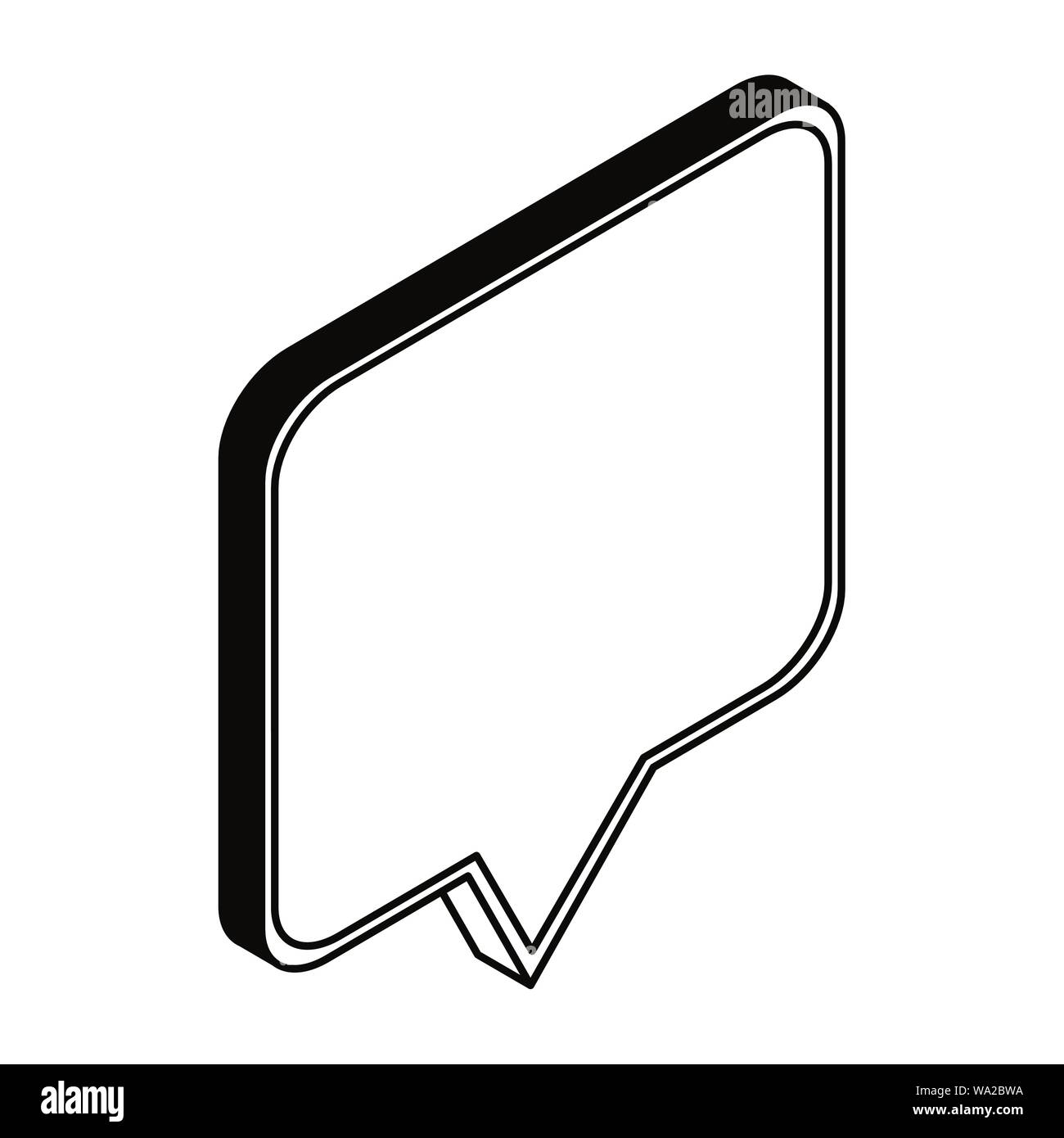 silhouette of speech bubble on white background Stock Vector Image ...