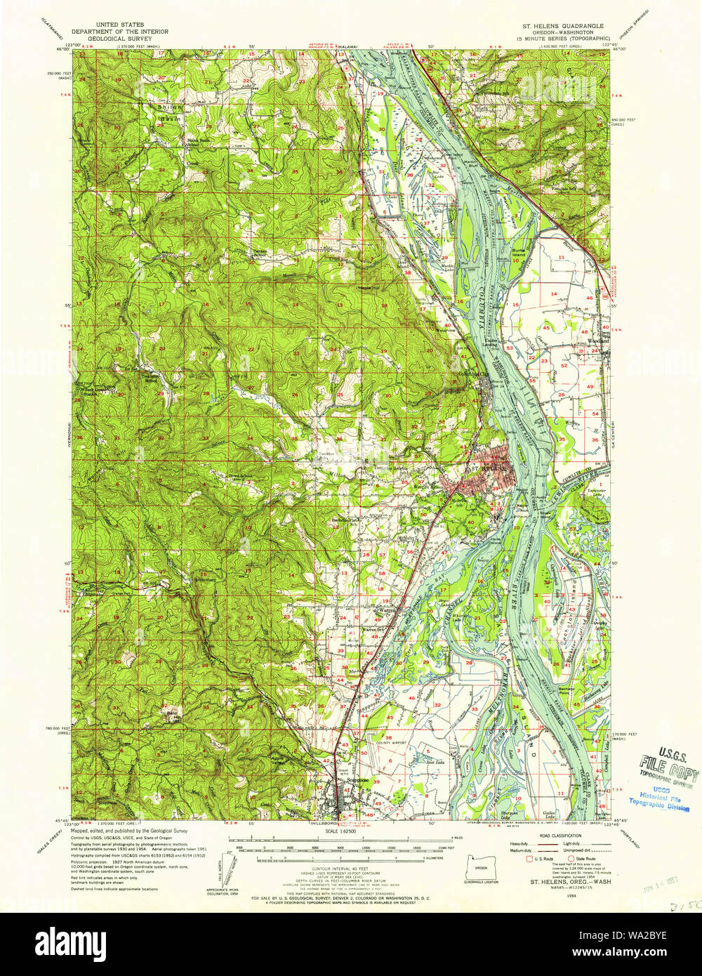 Map of st helens oregon hi-res stock photography and images - Alamy