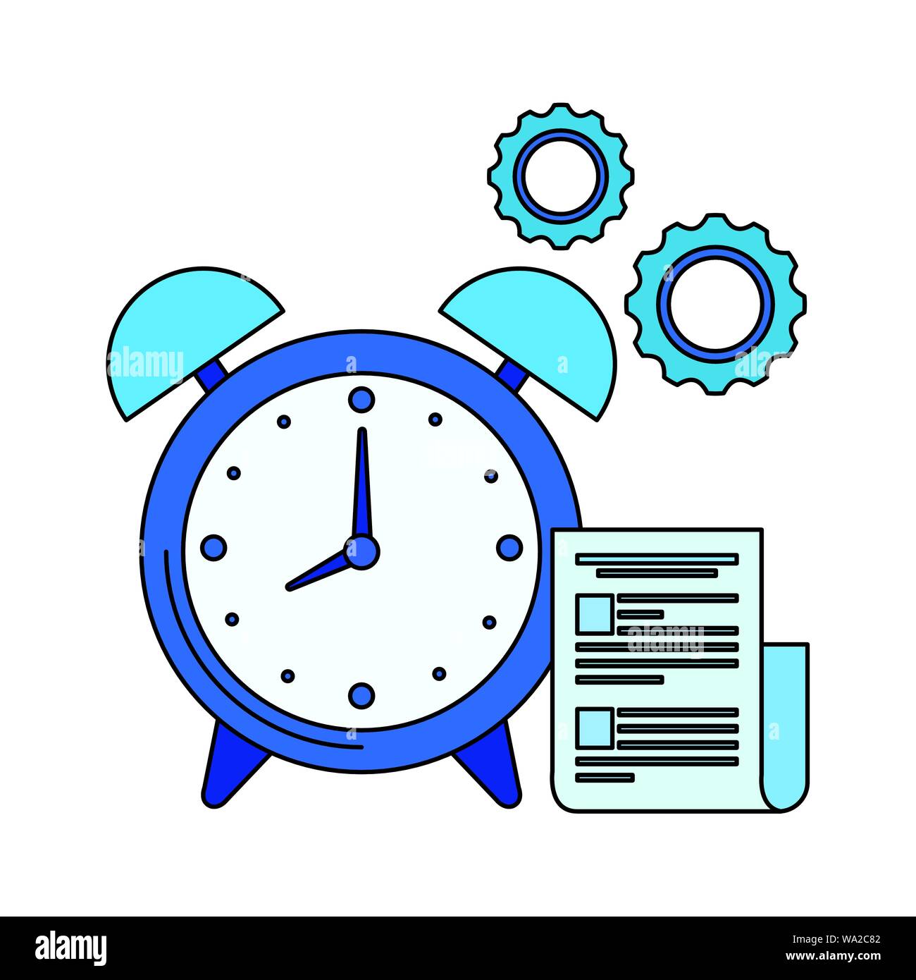 alarm clock with document file Stock Vector Image & Art - Alamy