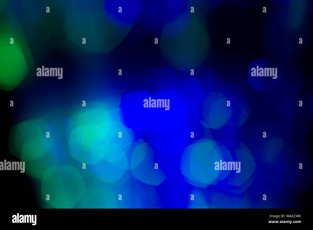 Blue and green lights; abstract bokeh background Stock Photo Alamy