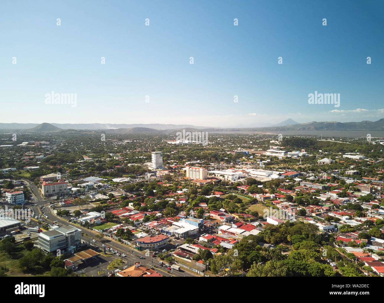 Managua capital of Nicaragua country  aerial drone view Stock Photo