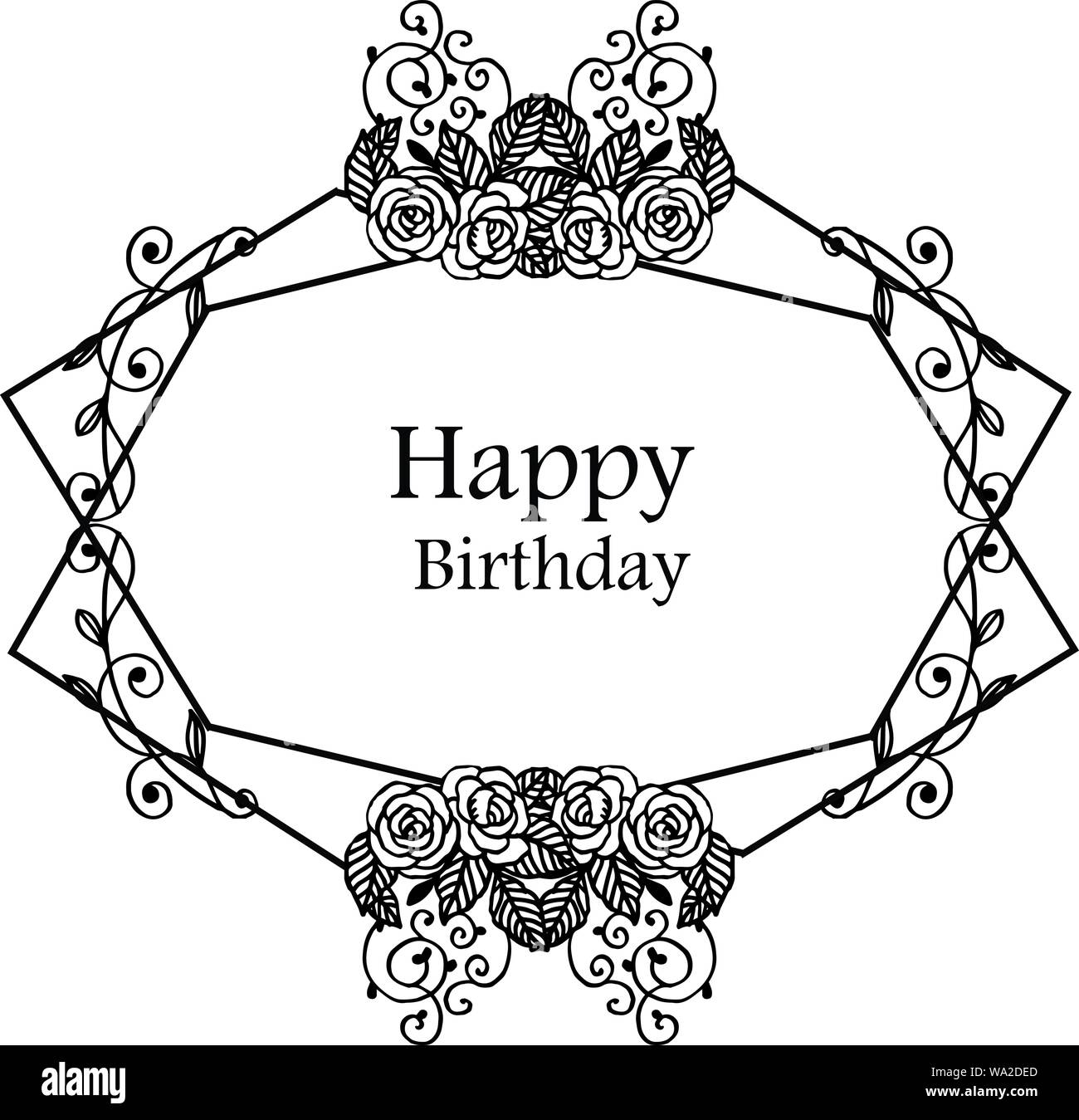 Shape of celebration card happy birthday, decoration wallpaper flower ...