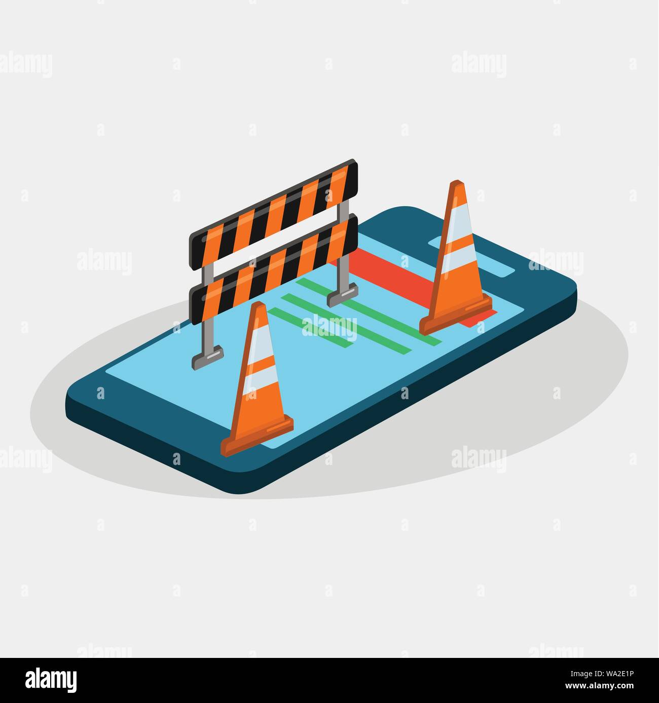 isometric mobile application development concept vector illustration symbol Stock Vector