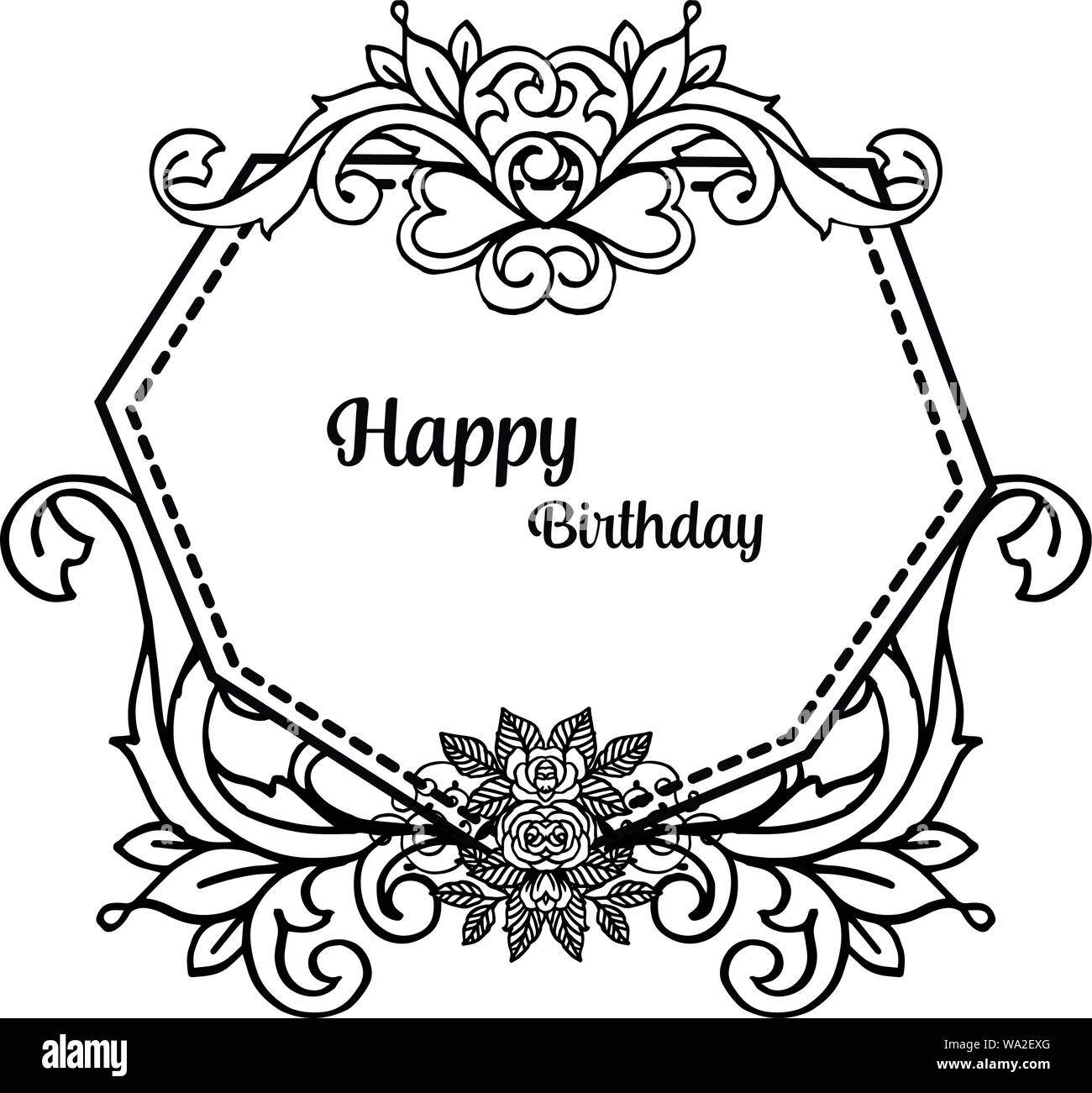 Celebration invitation card, happy birthday lettering, with template ...