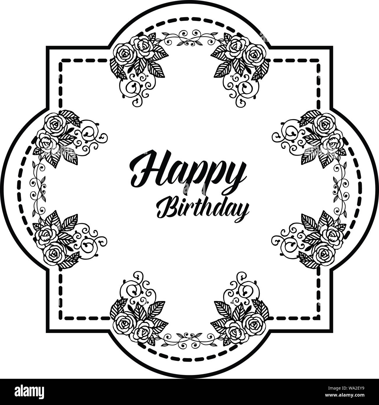 Celebration invitation card, happy birthday lettering, with template ...