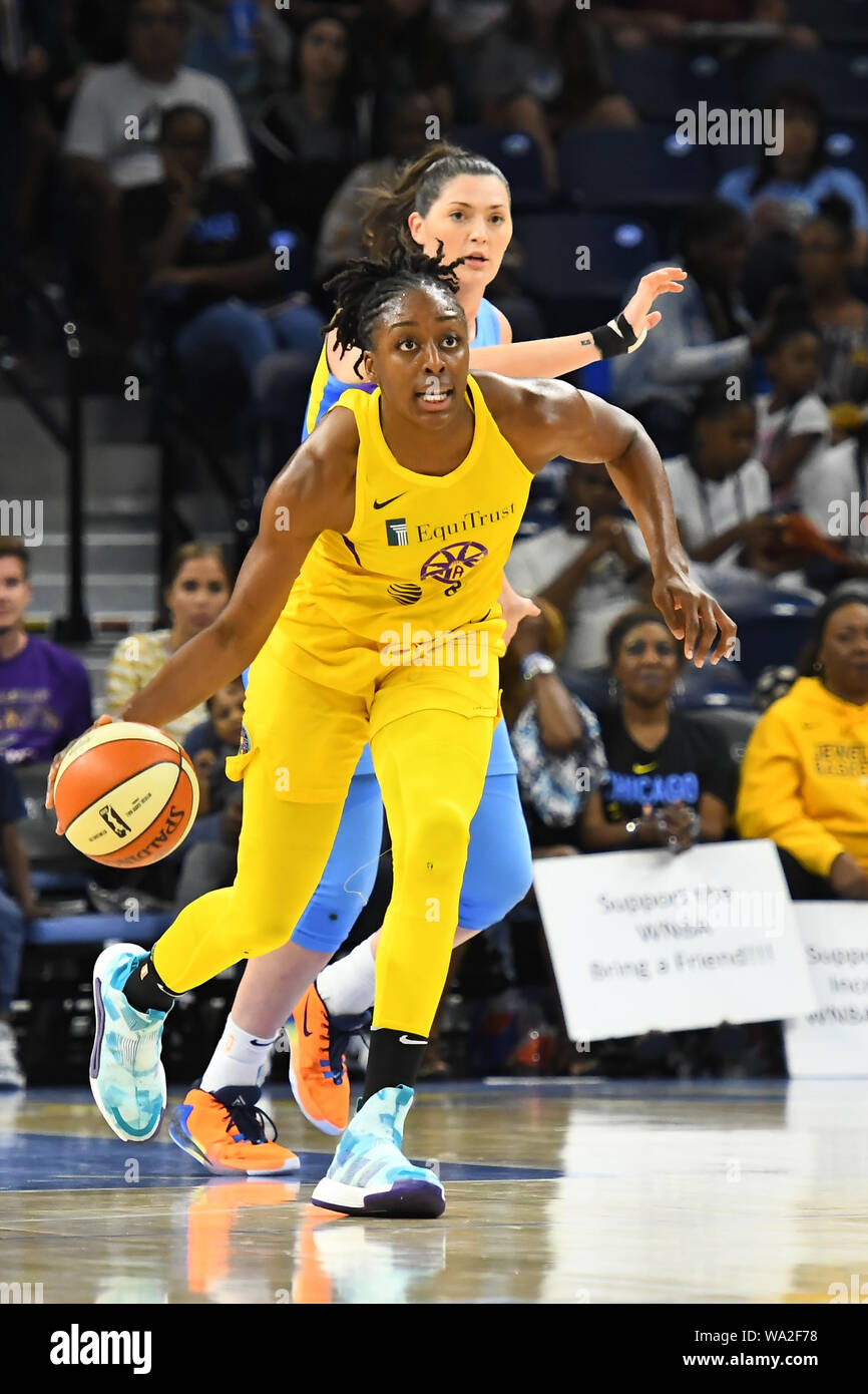 August 16, 2019: Forward Nneka Ogwumike (30) of the Los Angeles Sparks in action during the WNBA game between the Los Angeles Sparks vs the Chicago Sky at Wintrust Arena in Chicago, Illinois. Dean Reid/CSM. Stock Photo